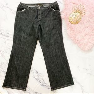Ashley Stewart Black Wash Jeans Straight Leg 22W